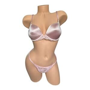 Victoria's Secret The Dream Angels Collection Smooth Pink Satin Push-Up Bra 36B